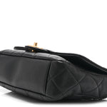 Caviar Quilted Medium Chain Flap  Black