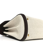 Calfskin Canvas Margot Top Handle Satchel Burgundy