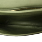 Roxy Calfskin Web Medium Blondie Top Handle Shoulder Flap Bag Salamander Green