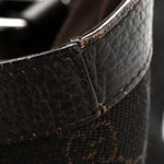 Denim Monogram Large Abbey Tote Dark Brown