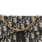 Oblique Saddle Chain Long Wallet Blue