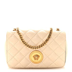 Nappa Quilted Small Medusa Chain Crossbody White