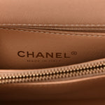 Caviar Lizard Quilted Small Coco Handle Flap Beige