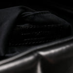 Lambskin Quilted Monogram Monochrome Medium Loulou Puffer Chain Satchel Black