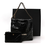 Calfskin Quilted Small Chanel 22 Black