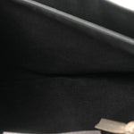 Chevre Silver Metallic Edge Hardware Envelope Clutch Gris Acier