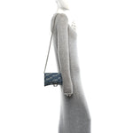 Denim BB Monogram Hourglass Chain Bag Blue