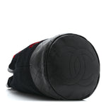 Wool Calfskin Embroidered Paris Hamburg Drawstring Backpack Black