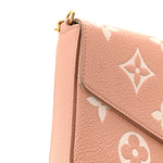 Empreinte Monogram Giant Felicie Pochette Chain Wallet Rose Trianon Creme