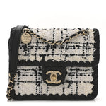 Tweed Braided Calfskin Mini My Own Frame Flap Grey Black
