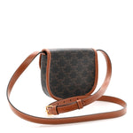 Canvas Calfskin Triomphe Mini Besace Tan