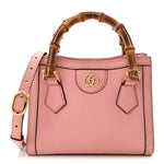 Wonka Grain Calfskin Mini Diana Tote Bag Wild Rose Fuxia Fluo