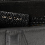 Grained Calfskin Saddle Bag With Strap Black