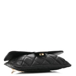 Caviar Fabric Graffiti Foldable Tote Bag With Chain Black Multicolor