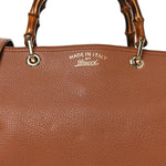 Pebbled Calfskin Medium Bamboo Shopper Tote Acero