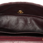 Lambskin Quilted Mini Rectangular Flap Burgundy