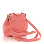 Lambskin Quilted Small Duma Drawstring Backpack Light Pink