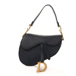 Grained Calfskin Saddle Bag Navy