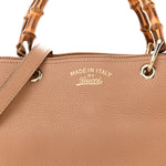 Pebbled Calfskin Medium Bamboo Shopper Tote Camelia
