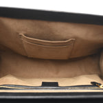 GG Supreme Monogram Calfskin Medium Padlock Top Handle Bag Beige Black Cuir