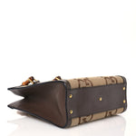 Monogram Jumbo GG Textured Dollar Calfskin Small Diana Tote Bag Camel Ebony New Acero