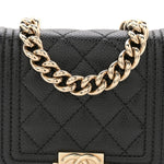 Caviar Quilted Boy Flap Waist Belt Bag Black