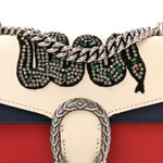 Calfskin Crystal Snake Embroidered Mini Dionysus Shoulder Bag Mystic White Hibiscus Red Blue Agata