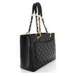 Caviar Quilted Grand Shopping Tote GST Black