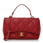 Lambskin Quilted Easy Carry Flap Red
