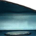Metallic Cuoio Roma Sellerissima Nappa Sintetica Tape Stitch Mini Baguette Placca Argento