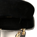 Metallic Lambskin Cannage Small My ABCDior Lady Dior Dark Silver
