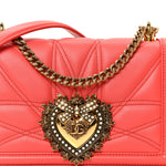 Lambskin Medium Devotion Crossbody Bag Corallo