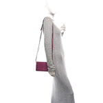 Dollar Calfskin Mini Swing Wallet Bag Purple