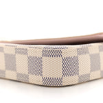 Damier Azur Pochette Felicie Chain Wallet Rose Ballerine
