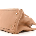 Pebbled Calfskin Medium Bamboo Shopper Tote Camelia