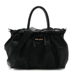 Tessuto Nylon Bow Shoulder Bag Black