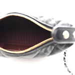 Caviar Quilted Hobo Clutch With Chain Black