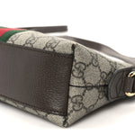 GG Supreme Monogram Textured Dollar Calfskin Web Small Ophidia Dome Shoulder Bag Beige Ebony New Acero
