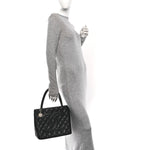 Caviar Quilted Medallion Tote Black