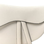 Grained Calfskin Saddle Bag White