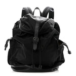 Nylon Grained Calfskin Watson Diaper Bag Black