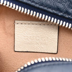 Azalea Calfskin Matelasse Diagonal Mini Torchon GG Marmont Round Shoulder Bag Blue Agata Mystic White