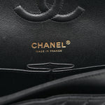 Lambskin Chevron Quilted Medium Double Flap Black