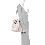 Vitello King Plexiglass Logo Embossed Medium Fendi Sunshine Shopper Tote Poudre