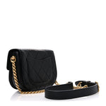 Calfskin Quilted Moon Messenger Black