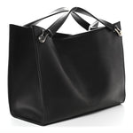 Polished Saddle Calfskin Small Alexia Bag Black