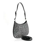 Satin Crystal Cleo Adjustable Strap Shoulder Bag Metal