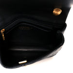 Lambskin Quilted  Pearl  Flap Black