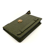 Calfskin Crocodile Embossed La Medusa Pouch Dark Olive