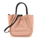 Calfskin Small Ruched Tote Peach